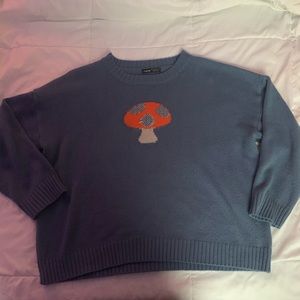 Blue oversized mushroom cotton sweater